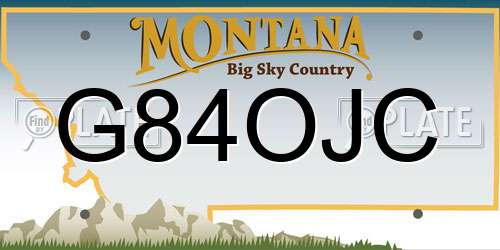 G84OJC Montana License Plate