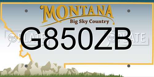 G850ZB Montana License Plate