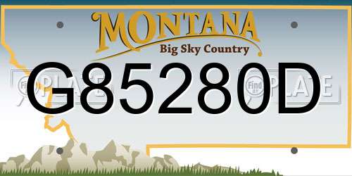 G85280D Montana License Plate