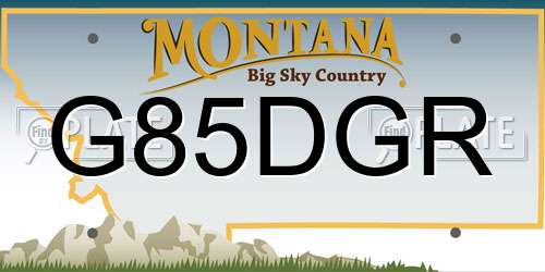 G85DGR Montana License Plate