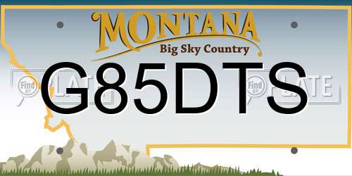 G85DTS Montana License Plate