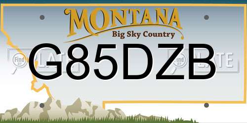 G85DZB Montana License Plate