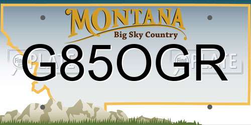 G85OGR Montana License Plate