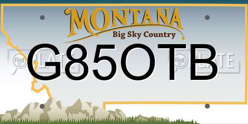 G85OTB Montana License Plate