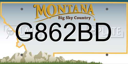 G862BD Montana License Plate