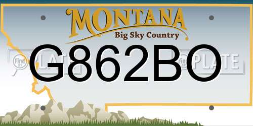 G862BO Montana License Plate