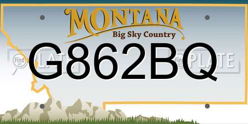 G862BQ Montana License Plate