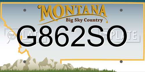 G862SO Montana License Plate