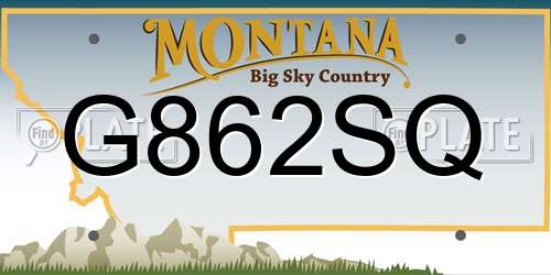 G862SQ Montana License Plate