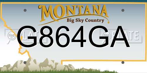 G864GA Montana License Plate