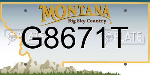 G8671T Montana License Plate