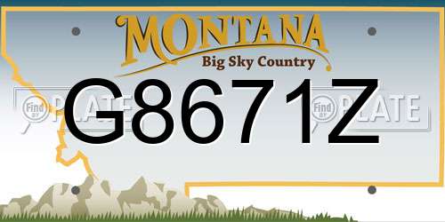 G8671Z Montana License Plate