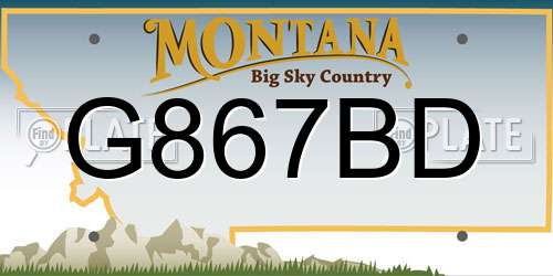 G867BD Montana License Plate