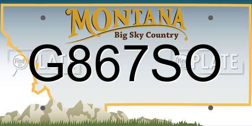 G867SO Montana License Plate