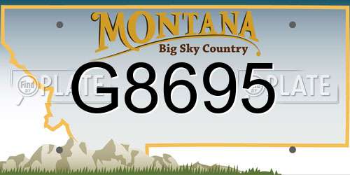 G8695 Montana License Plate