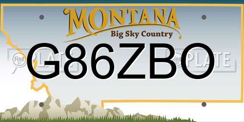 G86ZBO Montana License Plate
