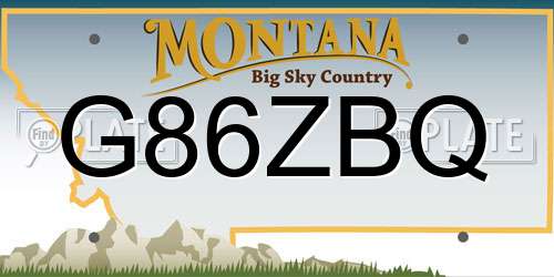 G86ZBQ Montana License Plate