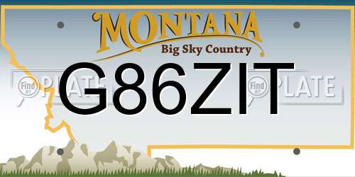 G86ZIT Montana License Plate