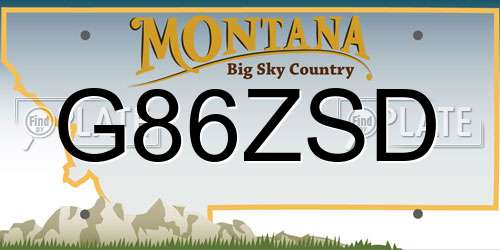 G86ZSD Montana License Plate