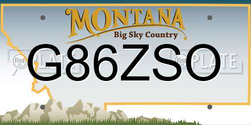 G86ZSO Montana License Plate