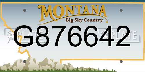 G876642 Montana License Plate