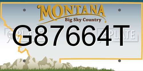 G87664T Montana License Plate