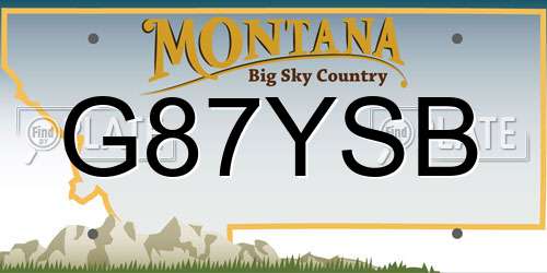 G87YSB Montana License Plate