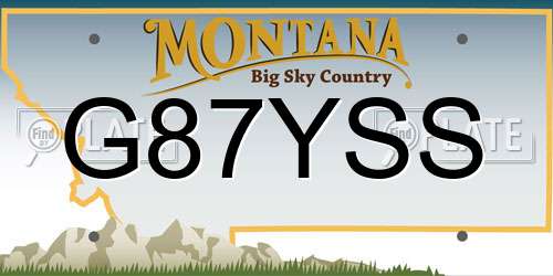 G87YSS Montana License Plate