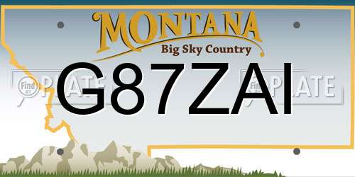 G87ZAI Montana License Plate