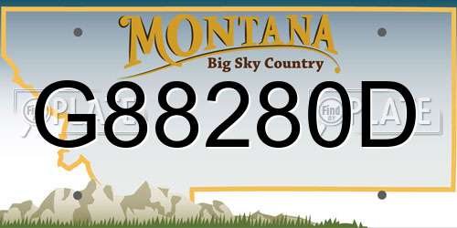 G88280D Montana License Plate