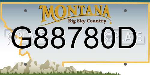 G88780D Montana License Plate