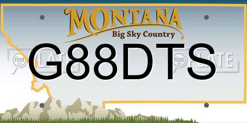 G88DTS Montana License Plate
