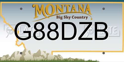 G88DZB Montana License Plate