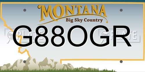 G88OGR Montana License Plate