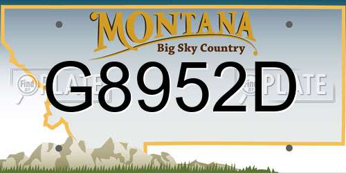 G8952D Montana License Plate
