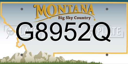 G8952Q Montana License Plate