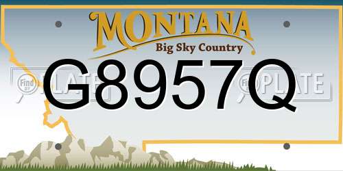 G8957Q Montana License Plate