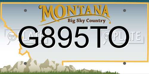 G895TO Montana License Plate