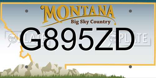 G895ZD Montana License Plate