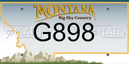 G898 Montana License Plate