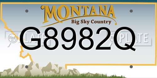 G8982Q Montana License Plate