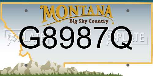 G8987Q Montana License Plate