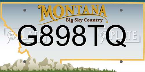 G898TQ Montana License Plate