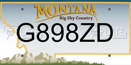 G898ZD Montana License Plate