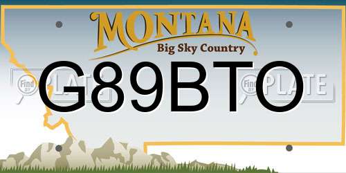 G89BTO Montana License Plate