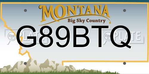 G89BTQ Montana License Plate