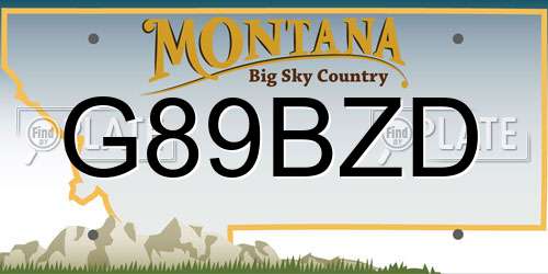 G89BZD Montana License Plate