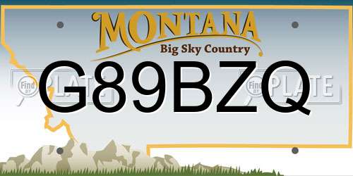 G89BZQ Montana License Plate