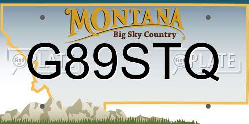 G89STQ Montana License Plate