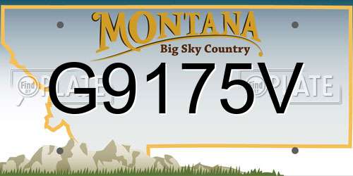 G9175V Montana License Plate